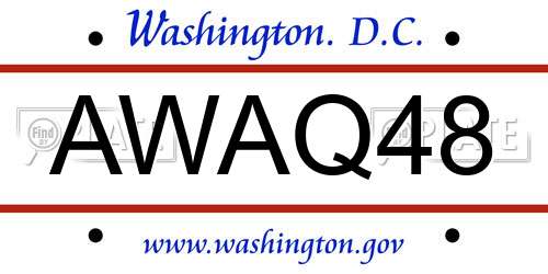 AWAQ48 District Of Columbia License Plate