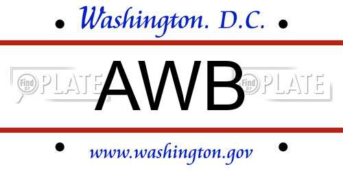 AWB District Of Columbia License Plate
