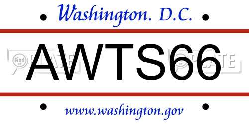 AWTS66 District Of Columbia License Plate