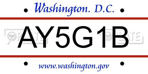 AY5G1B District Of Columbia License Plate