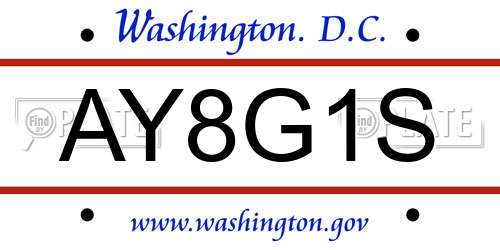 AY8G1S District Of Columbia License Plate