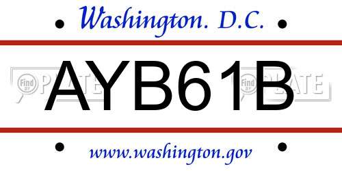 AYB61B District Of Columbia License Plate