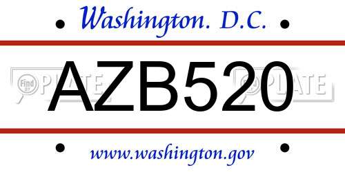 AZB520 District Of Columbia License Plate