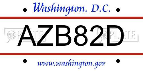 AZB82D District Of Columbia License Plate