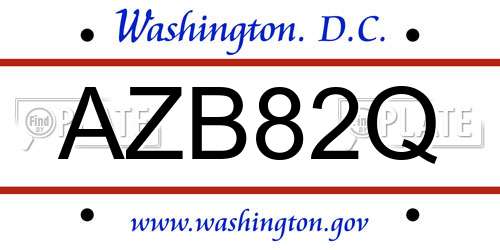 AZB82Q District Of Columbia License Plate