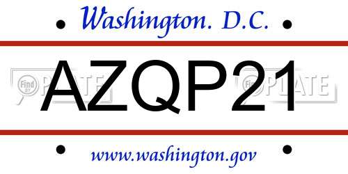 AZQP21 District Of Columbia License Plate