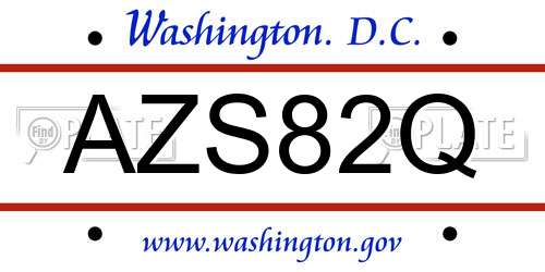 AZS82Q District Of Columbia License Plate