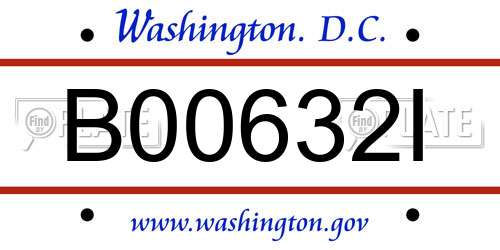 B00632I District Of Columbia License Plate