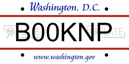 B00KNP District Of Columbia License Plate