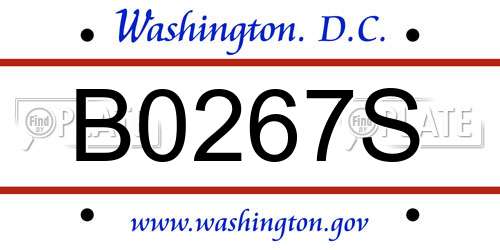 B0267S District Of Columbia License Plate
