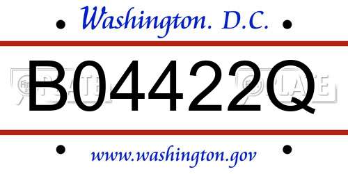B04422Q District Of Columbia License Plate