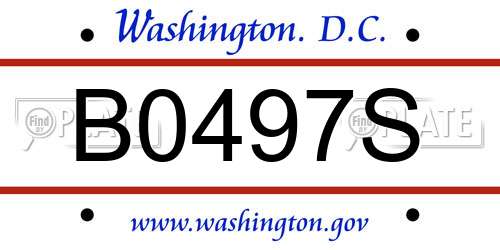 B0497S District Of Columbia License Plate