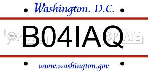 B04IAQ District Of Columbia License Plate