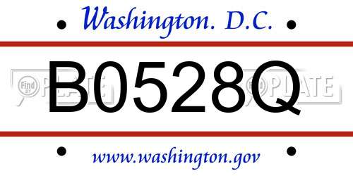 B0528Q District Of Columbia License Plate