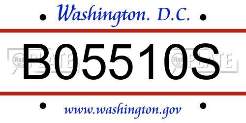 B05510S District Of Columbia License Plate