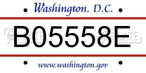 B05558E District Of Columbia License Plate