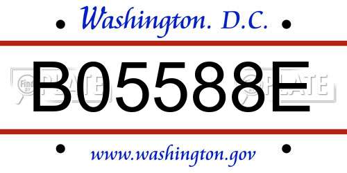 B05588E District Of Columbia License Plate
