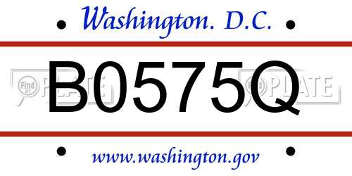 B0575Q District Of Columbia License Plate
