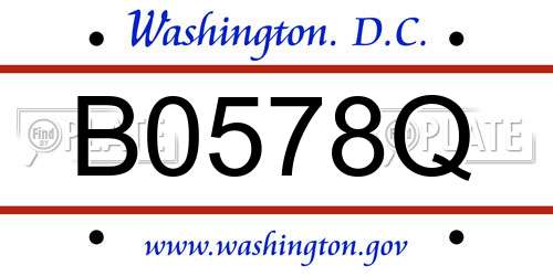 B0578Q District Of Columbia License Plate