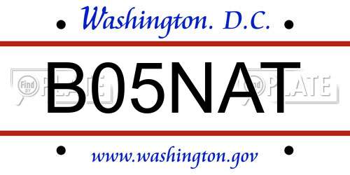 B05NAT District Of Columbia License Plate