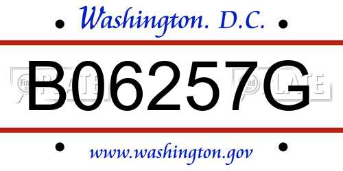 B06257G District Of Columbia License Plate