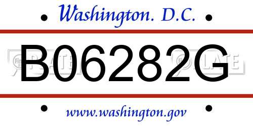 B06282G District Of Columbia License Plate