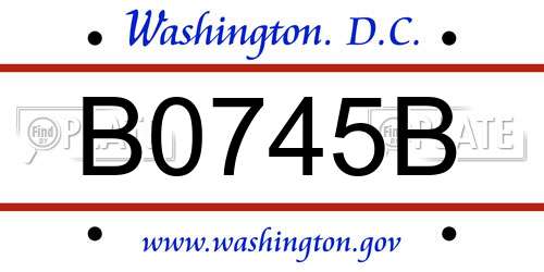 B0745B District Of Columbia License Plate