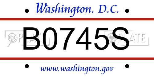 B0745S District Of Columbia License Plate