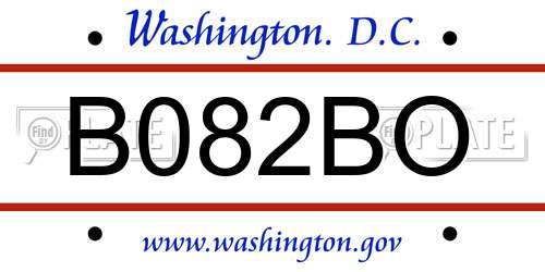 B082BO District Of Columbia License Plate