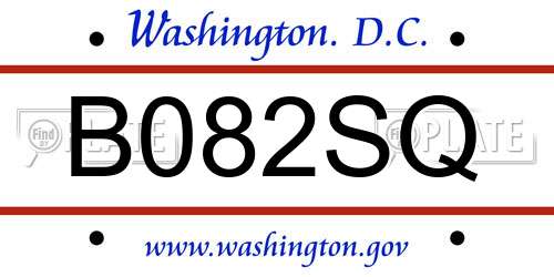 B082SQ District Of Columbia License Plate