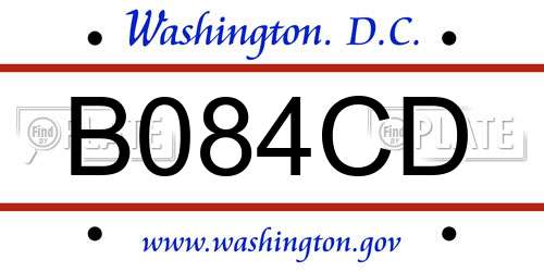 B084CD District Of Columbia License Plate