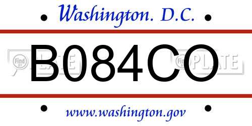 B084CO District Of Columbia License Plate