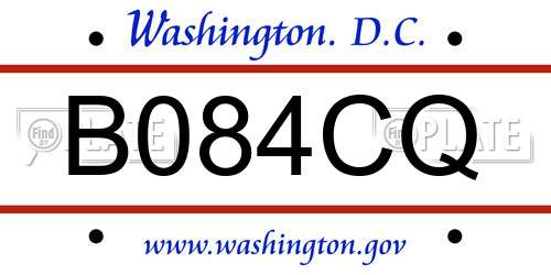 B084CQ District Of Columbia License Plate