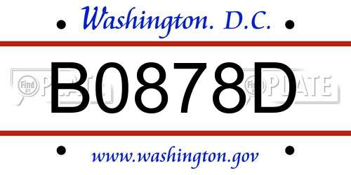 B0878D District Of Columbia License Plate