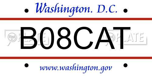 B08CAT District Of Columbia License Plate