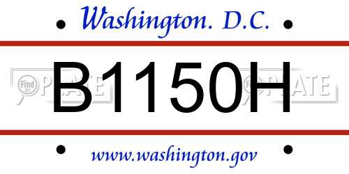 B1150H District Of Columbia License Plate