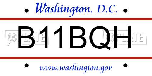B11BQH District Of Columbia License Plate