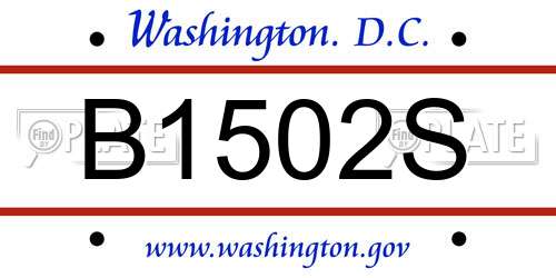 B1502S District Of Columbia License Plate