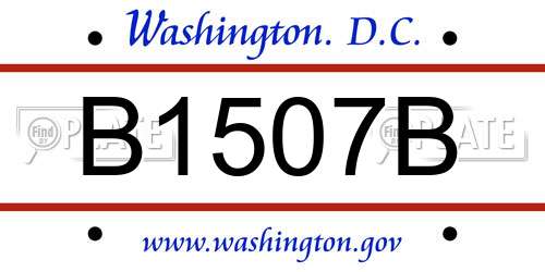 B1507B District Of Columbia License Plate