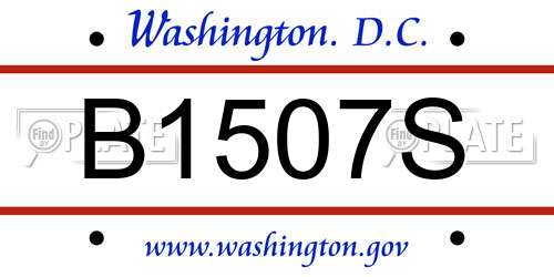 B1507S District Of Columbia License Plate