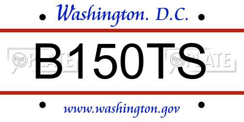 B150TS District Of Columbia License Plate