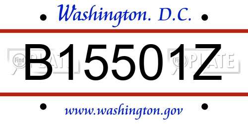 B15501Z District Of Columbia License Plate