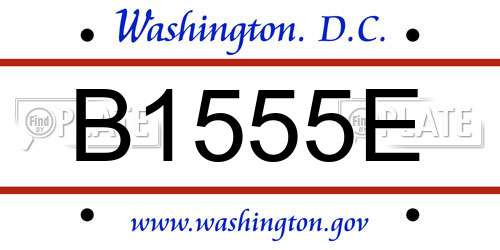 B1555E District Of Columbia License Plate