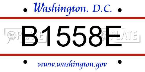 B1558E District Of Columbia License Plate
