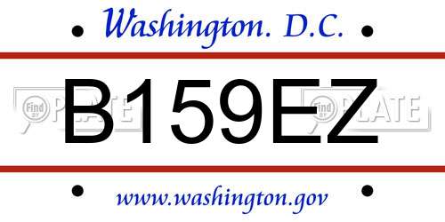 B159EZ District Of Columbia License Plate