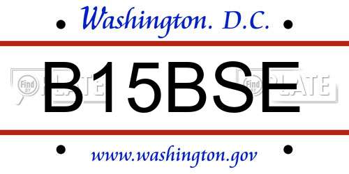 B15BSE District Of Columbia License Plate