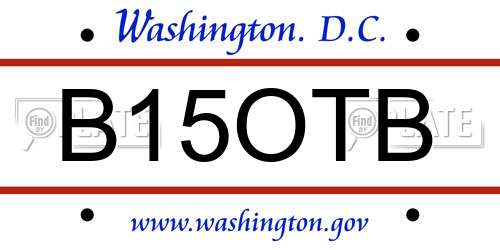 B15OTB District Of Columbia License Plate