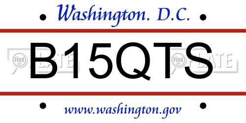 B15QTS District Of Columbia License Plate
