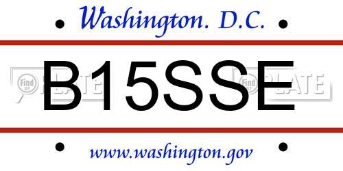 B15SSE District Of Columbia License Plate