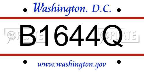B1644Q District Of Columbia License Plate